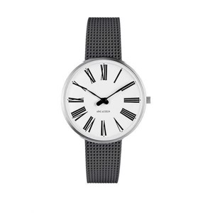 Arne Jacobsen ur - Roman -  Ø34 mm - Stål & Gunmetal meshlænke